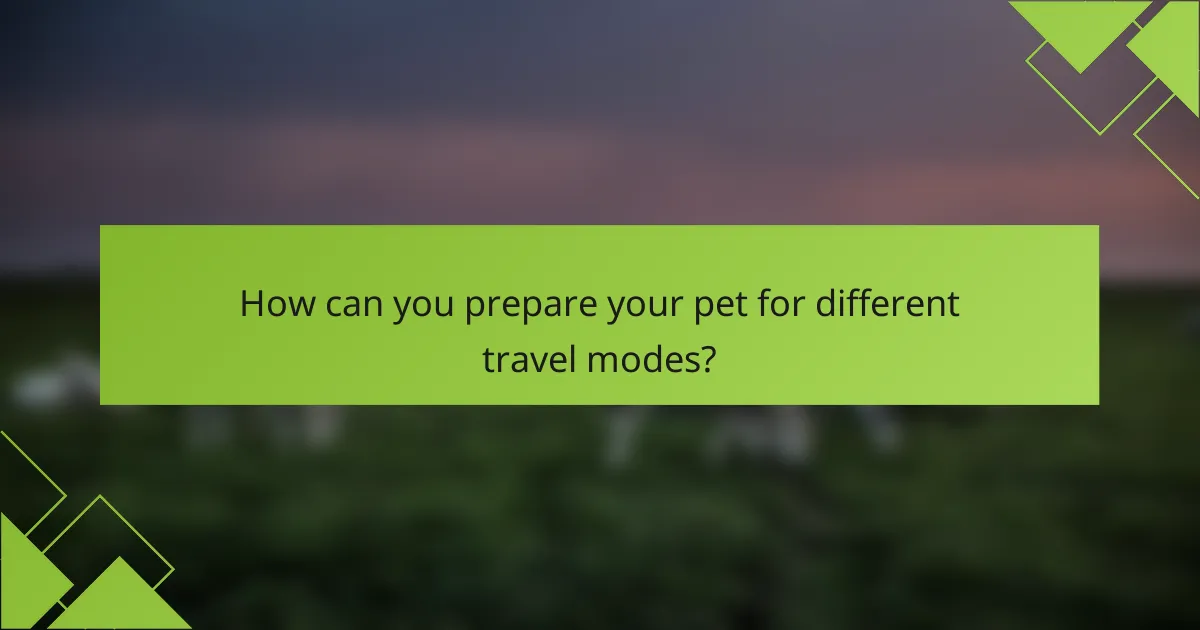 How can you prepare your pet for different travel modes?