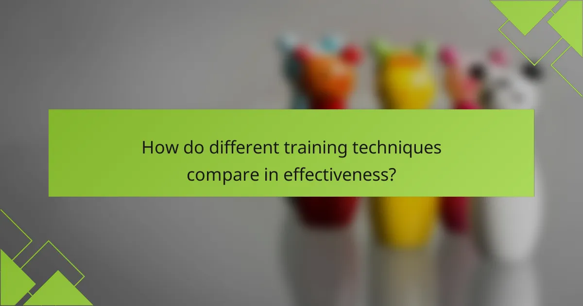How do different training techniques compare in effectiveness?