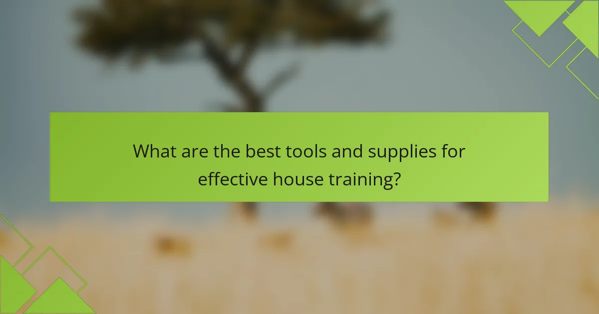 What are the best tools and supplies for effective house training?
