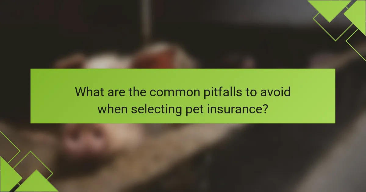 What are the common pitfalls to avoid when selecting pet insurance?