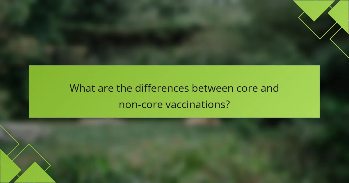 What are the differences between core and non-core vaccinations?