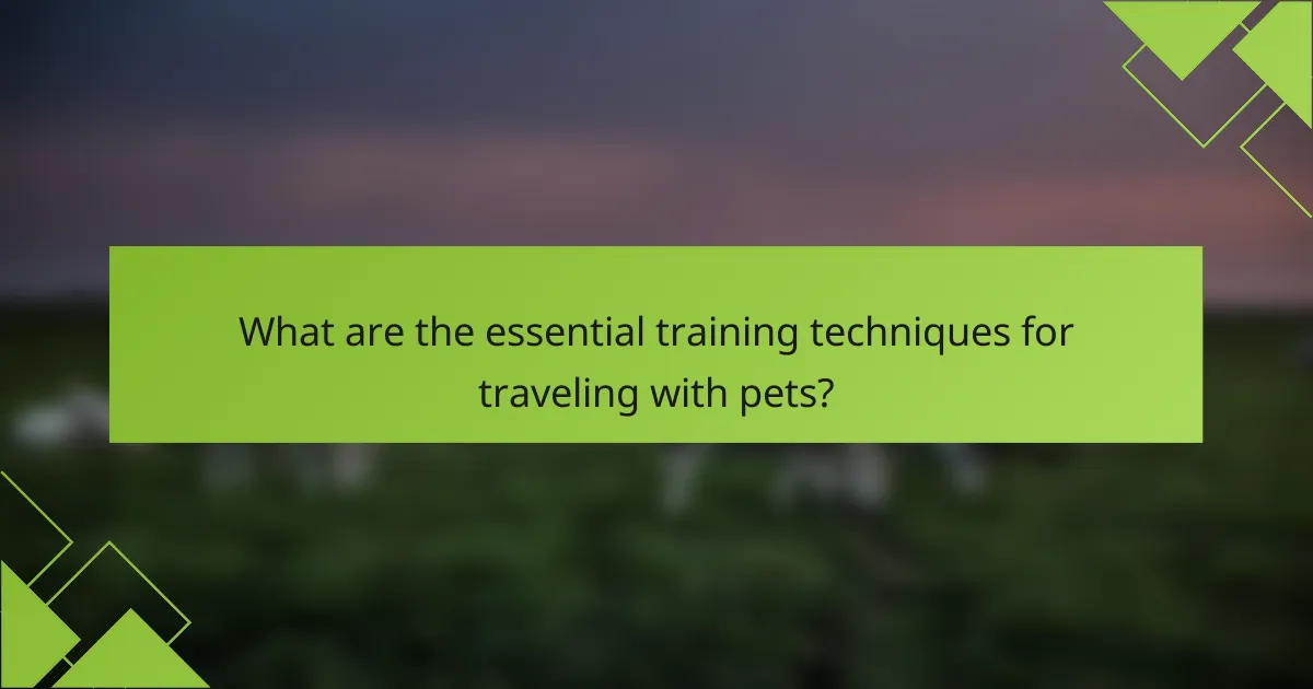 What are the essential training techniques for traveling with pets?