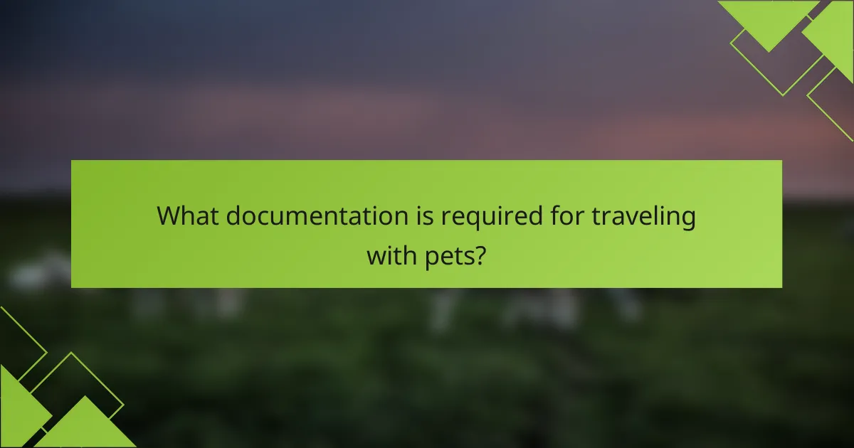 What documentation is required for traveling with pets?