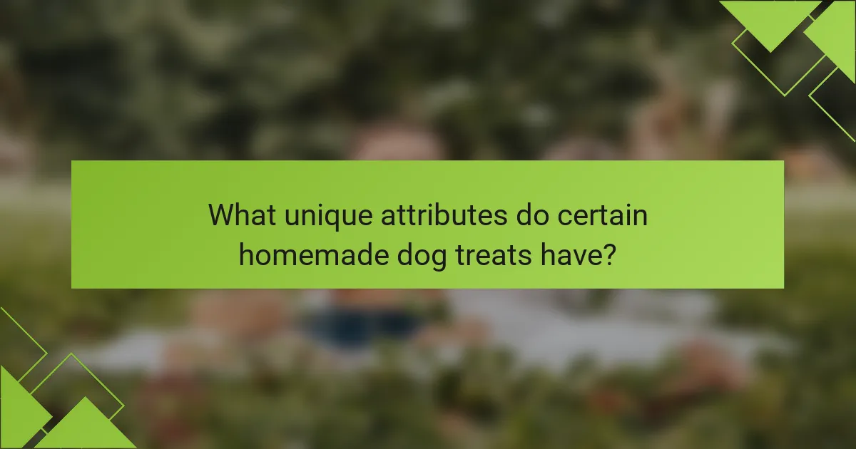 What unique attributes do certain homemade dog treats have?